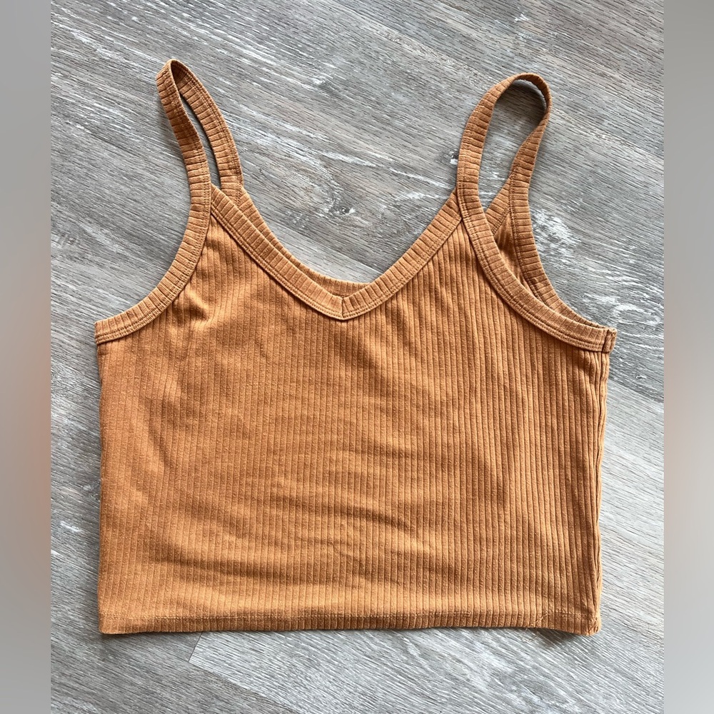 Wild Fable Ribbed Brown Tank Top